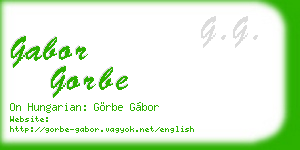 gabor gorbe business card